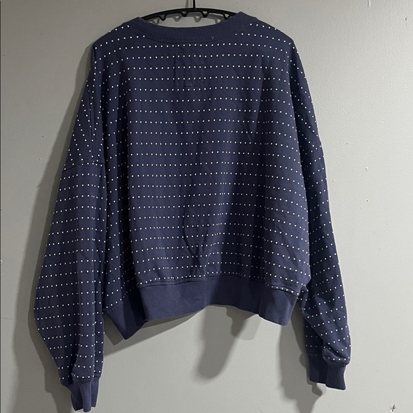 Aerie Navy and White PolkaDot Sweater Medium - Picture 5 of 5